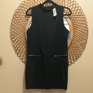 NWT Forever 21 Mock Neck Mini Dress Black Size Medium